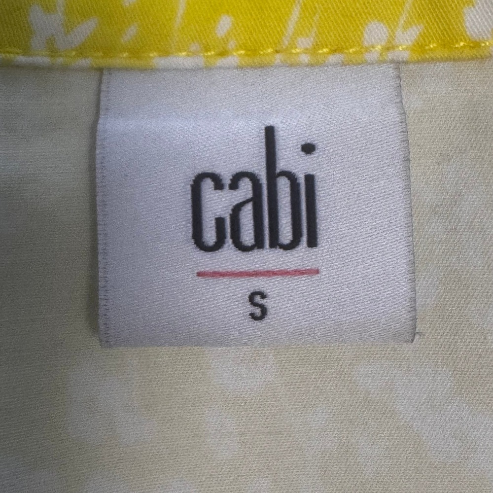 Cabi Utility Jacket Women S Yellow Floral 5160 Button Up Cotton Blend Spring - Picture 4 of 7